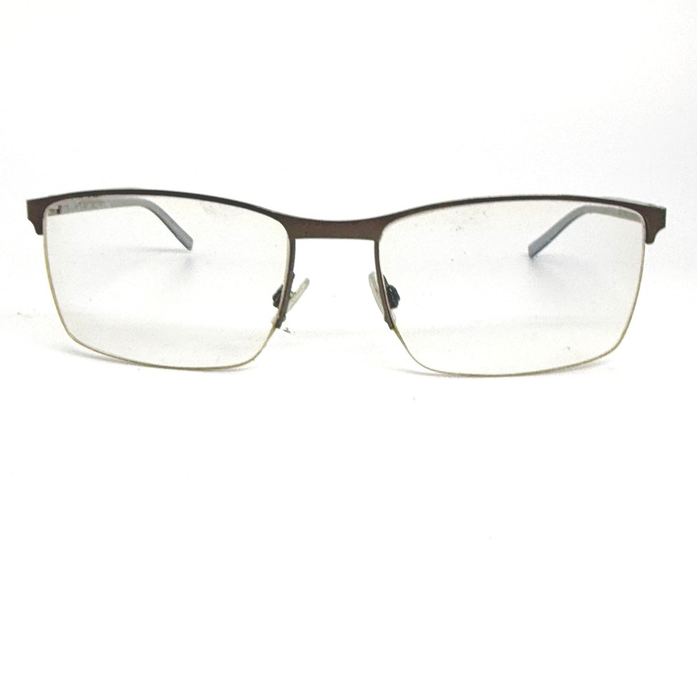 Morel Lightec 8247L Brown Blue Rectangular Eyeglasses‎ Frames 58-19-145 21556